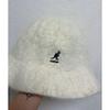 Used KANGOL Bucket Hat White Fur Material Hat Bucket Hat