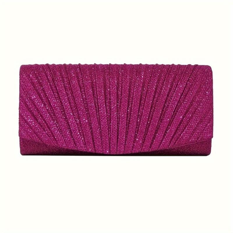Elegant Mini Glitter Pleated Square Evening Bag Perfect for Parties, Weddings, and Formal Events, Evening Event Bag Pleated Design Evening Bag
