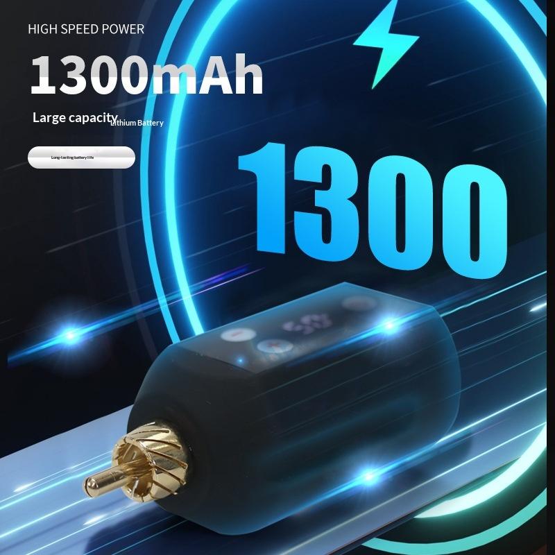 1 Stück 5–12 V Digitalanzeige USB Kabellos 1300 mAh Schnittstelle Tattoo-Stift Akku Kabellose Tattoo-Stromversorgung