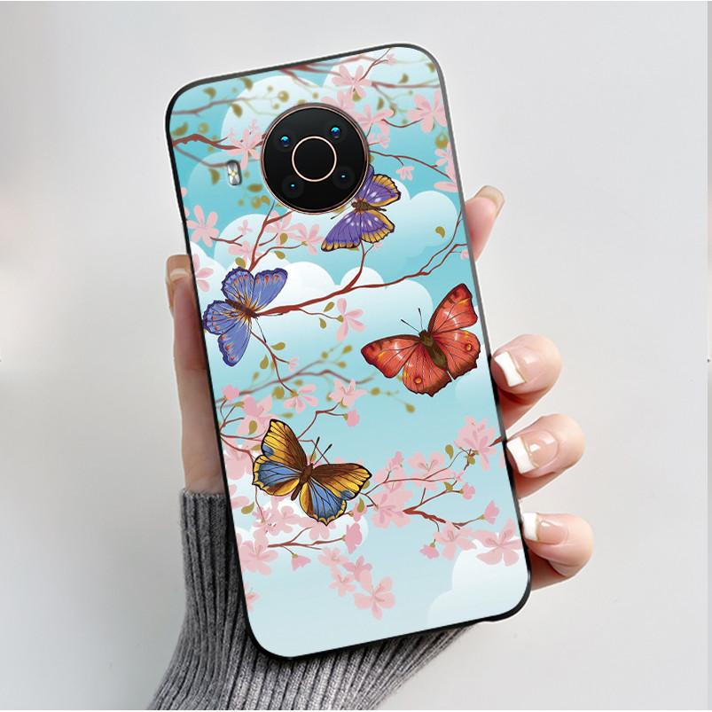 Printed Phone Case For Nokia X20/Nokia X10/Nokia X100/Nokia XR20 Capa Soft Silicone Black Shell Cover Cute Flower Cartoon Casing