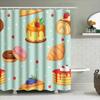 Kitchen Decor Shower Curtain Cute Dessert Bakery Collection With Cake Croissant Donuts Pancakes Design For Home Bathroom Decorat