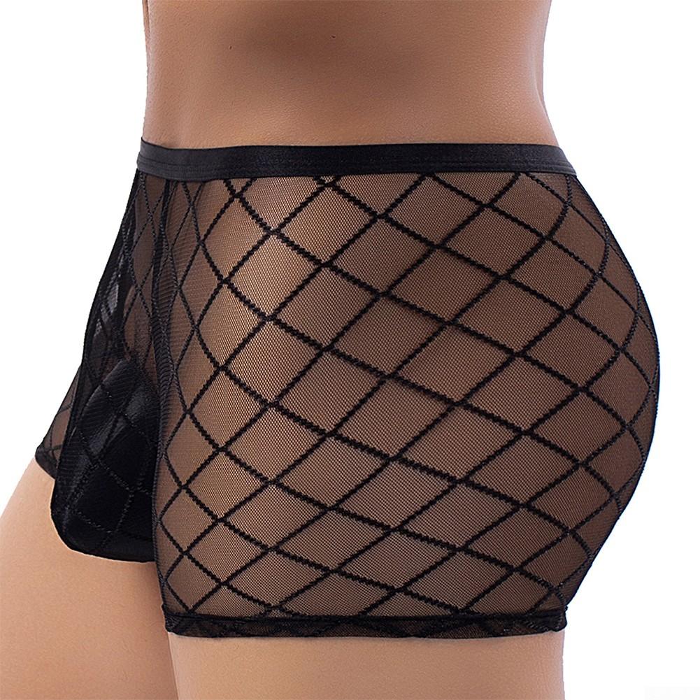 Pánské boxerské kalhotky průhledné sexy sexy pokušení průhledné