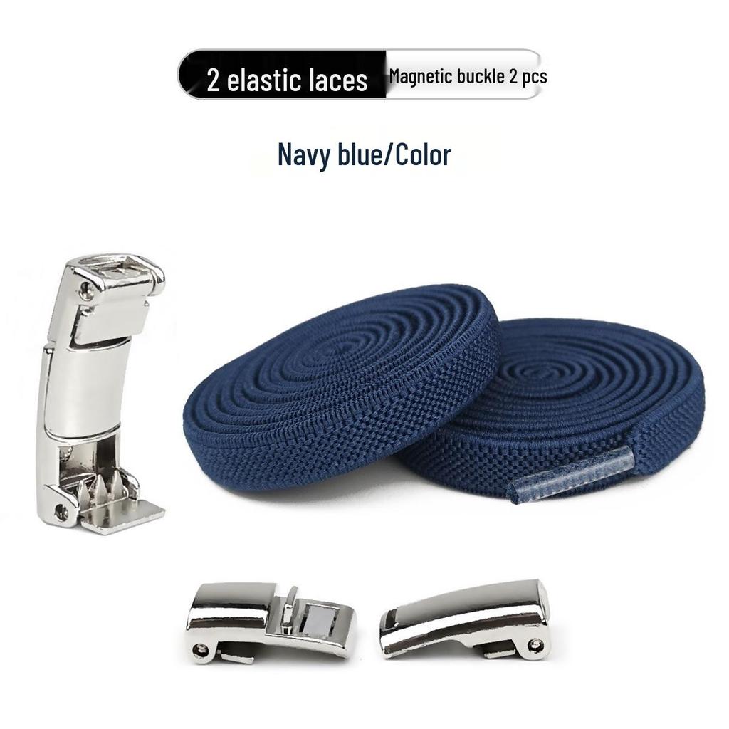 Magnetic No-Tie Elastic Shoelaces and Buckles
