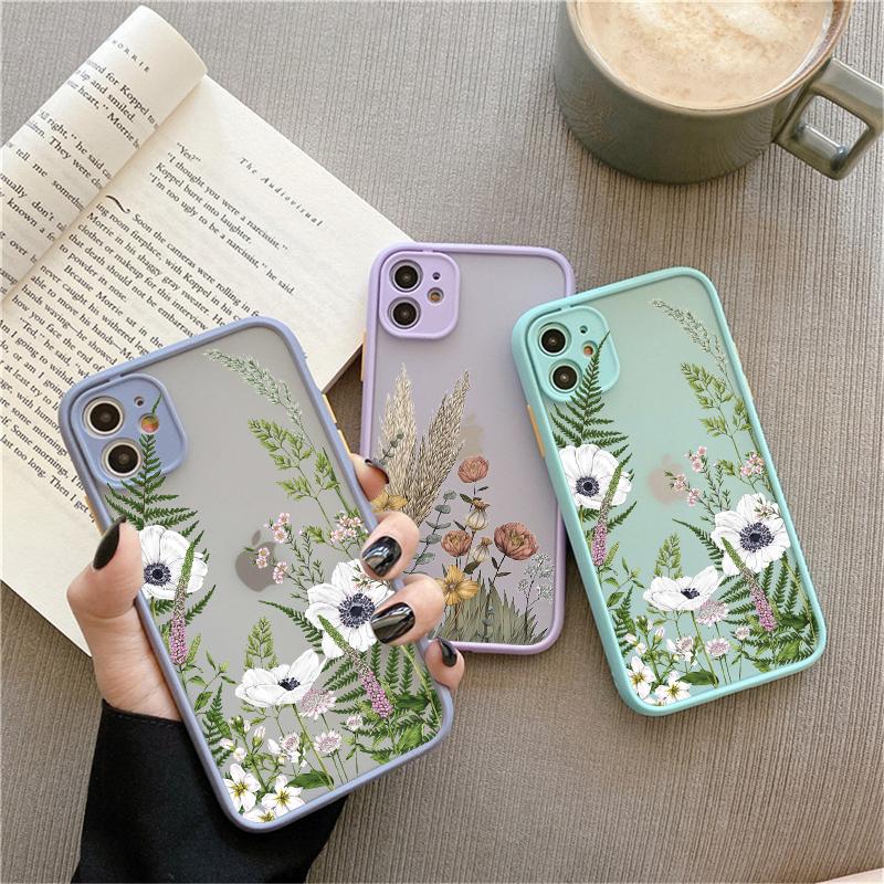 Retro Flower Bud Phone Case for Iphone 16 11 12 13 14 Pro Max 15 Plus Meticulous Plant for Iphone X XS XR 7 8 Plus Back Covers