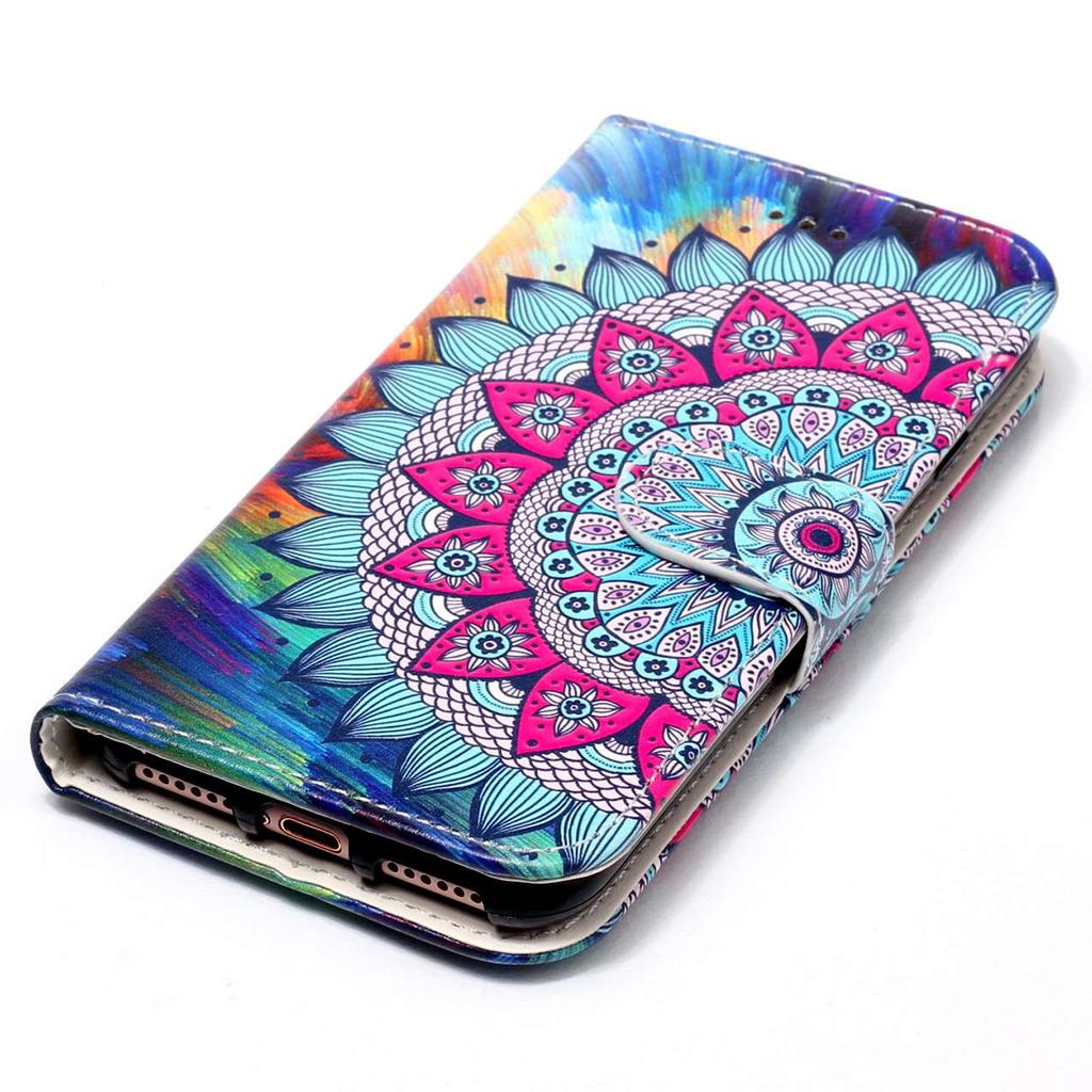 For Google Pixel 7a PU Leather Flip Phone Case Stand Pattern Printing Wallet Cover with Strap