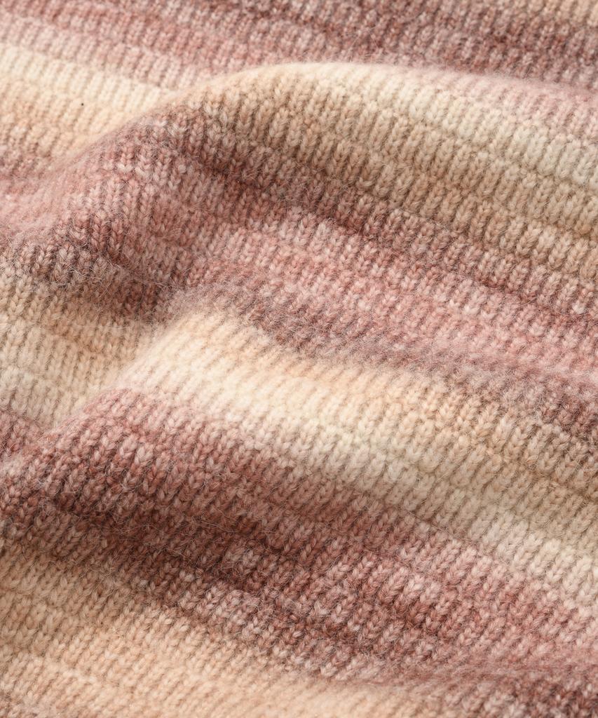 FALLETT [22Fw] Farbverlauf-Streifen-Strickware Rosa