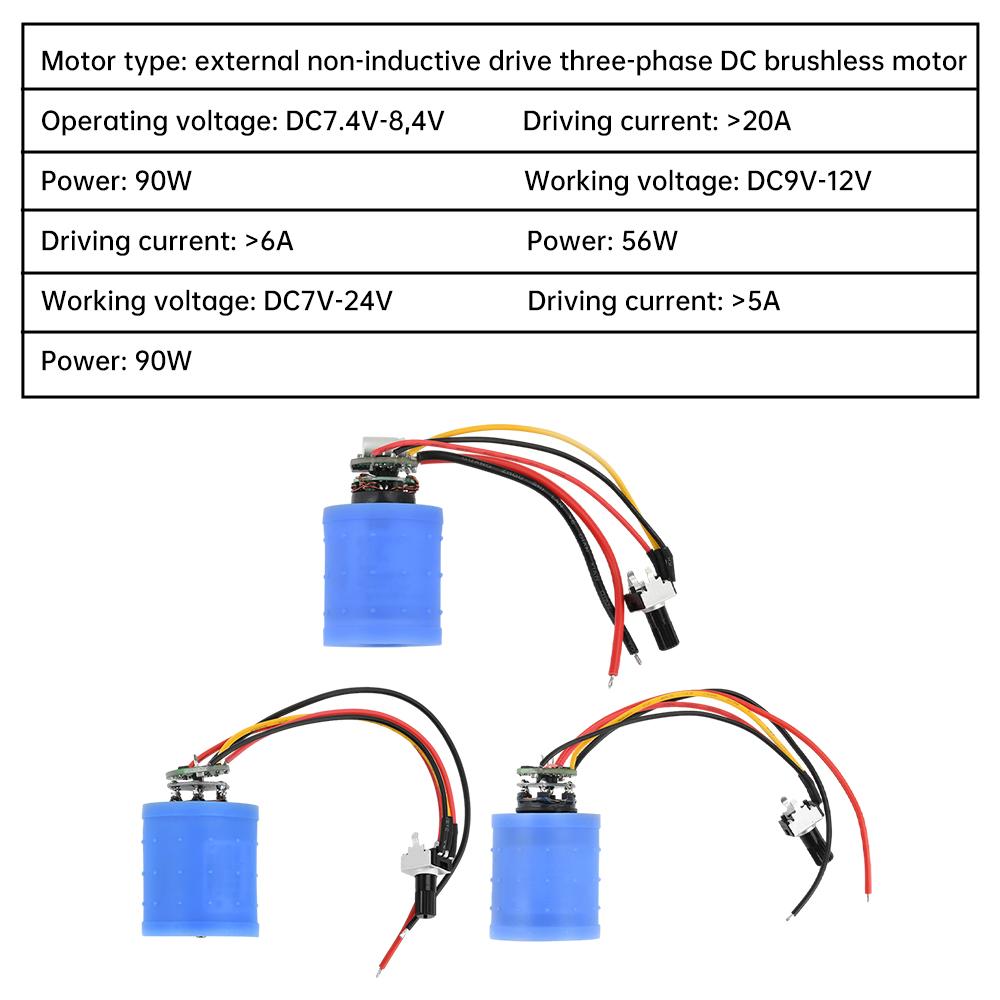 DC 9V 12V 24V 100000RPM Ultra-high Speed BLDC 3-Phase Brushless Motor Ducted Fan with Driver Speed Controller