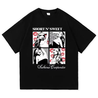 2026 New Sabrina Carpenter Short N Sweet Tour TShirt Fashion Vintage TShirt Womens High Quality Tees Shirts