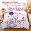 Biancheria da letto con motivo Pokémon Mew Decorazione per la casa Regalo di compleanno (1 * copripiumino + 2 * federa, senza nucleo)