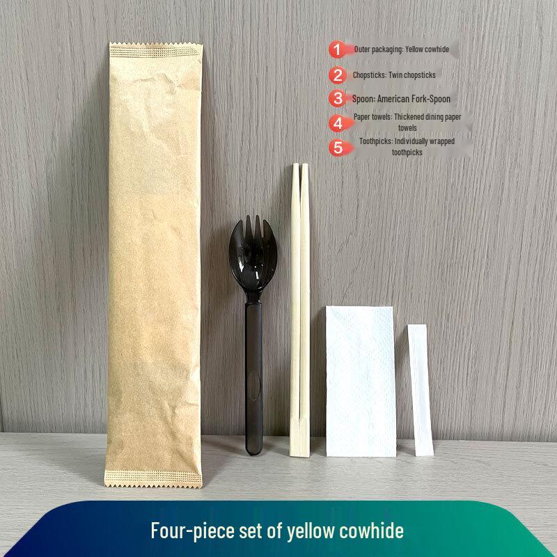 Disposable Bamboo 4-Piece Cutlery Set