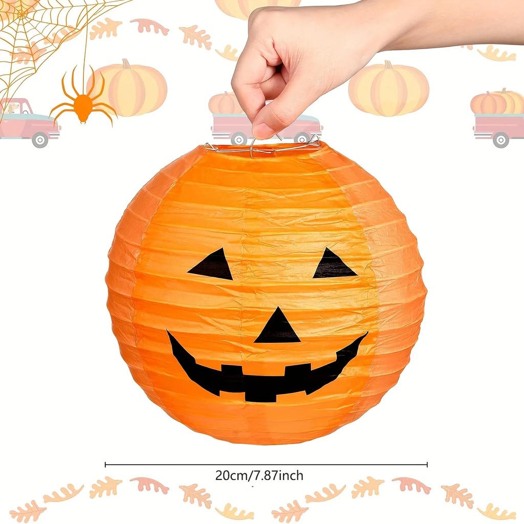 2PCS Halloween Pumpkin Lanterns for Halloween Decoration Jack-O'-Lanterns for Home Outdoor Decoration No Electricity Needed