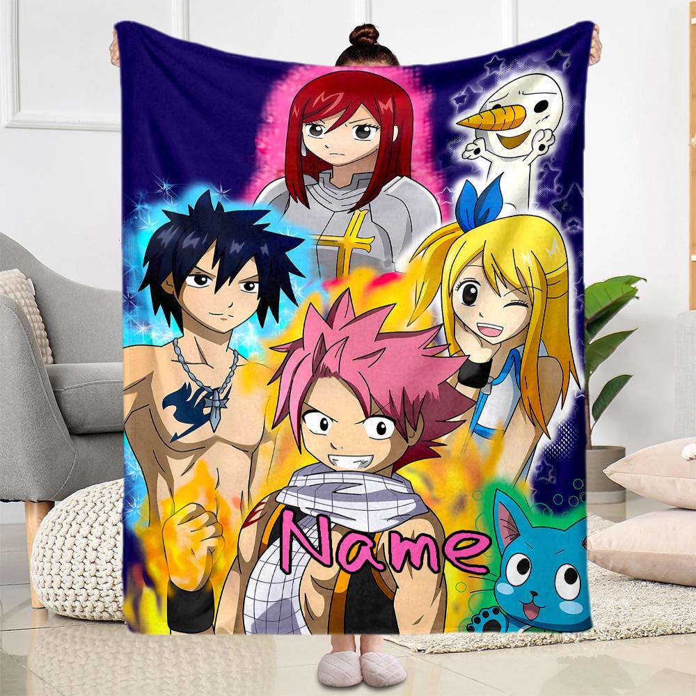 Fantasy Friends Adventure Personalized Name Blanket Multi-purpose Personalized Blanket Soft & Cozy Versatile for Picnics Bedding Office Living Room