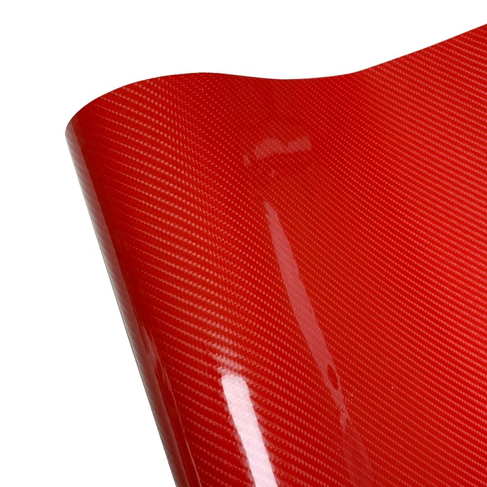 Vinyl Color-changing Film Gloss Red Carbon Fiber Sticker Car Interior and Exterior Protection Waterproof Decal Auto Accessories