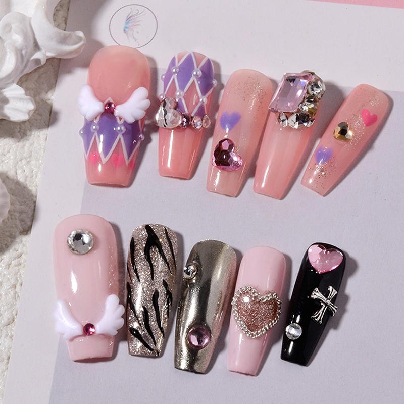 50 Stück Ins Nagel Engel Flügel Harz Anhänger Schmuck Tragen Nagelzubehör 3D Weißes Pulver Mini DIY Falsche Nägel Maniküre Dekoration