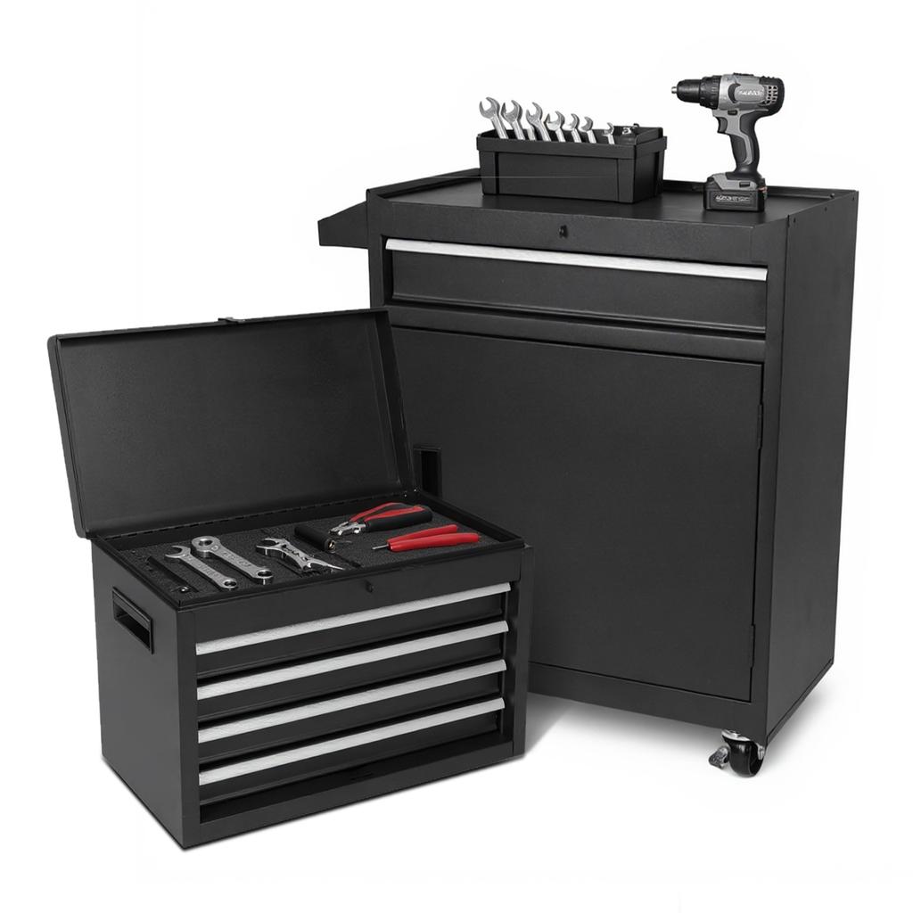 Large Detachable Toolbox with Double Door & Wheels Mechanic Tool Storage Box Parts Storage Cabinets for Factory Warehouse Use