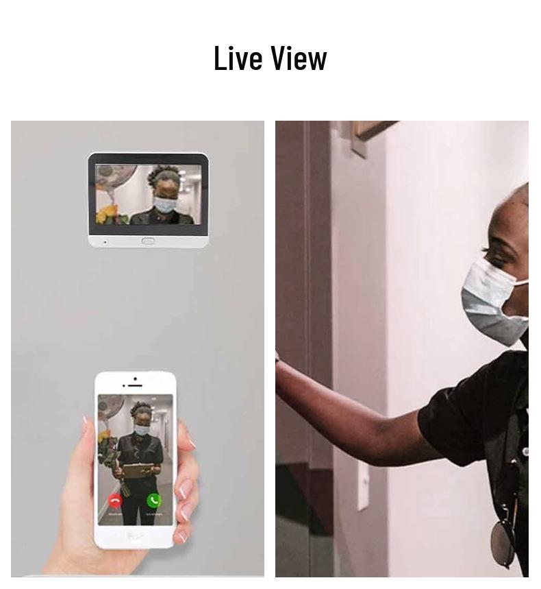 3MP Smart Türspionkamera mit Tuya App Fernanruf und Diebstahlschutz Visuelle Türklingel