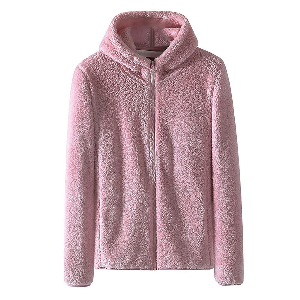 Solid Fleece Warm Double-Sided Plush Coat Thickened Coat For Women