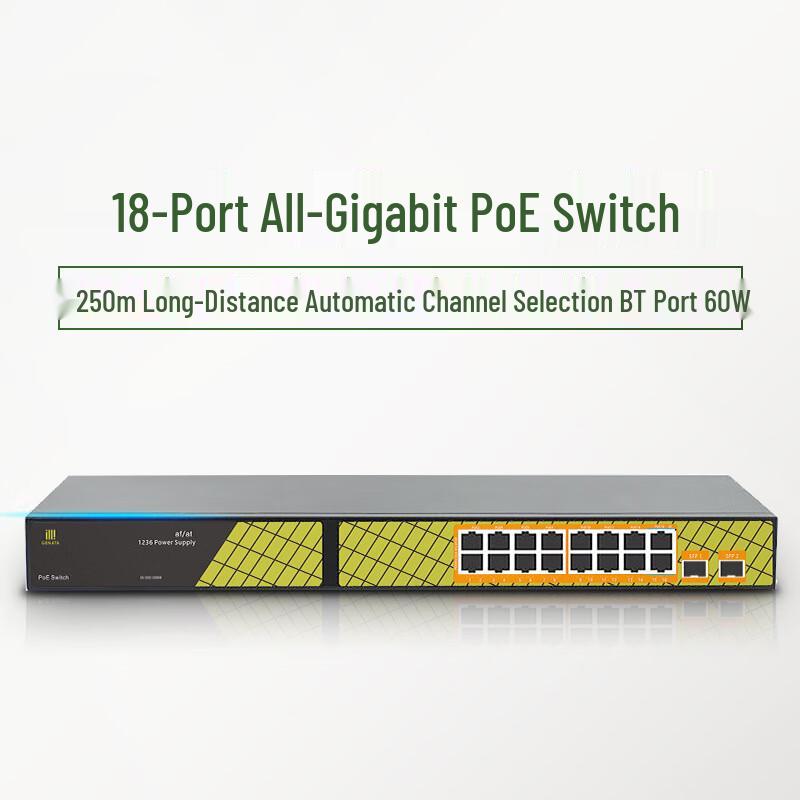 

Minchen 18-Port Gigabit PoE Network Switch
