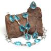 Topaz Blue London Jewelry Set  Gemstone Necklace Gift Sterling