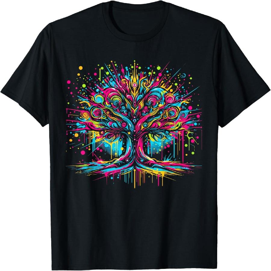 Cool Tree of Life Symbol In Graffiti Art Style Men Women T-Shirt(1) S