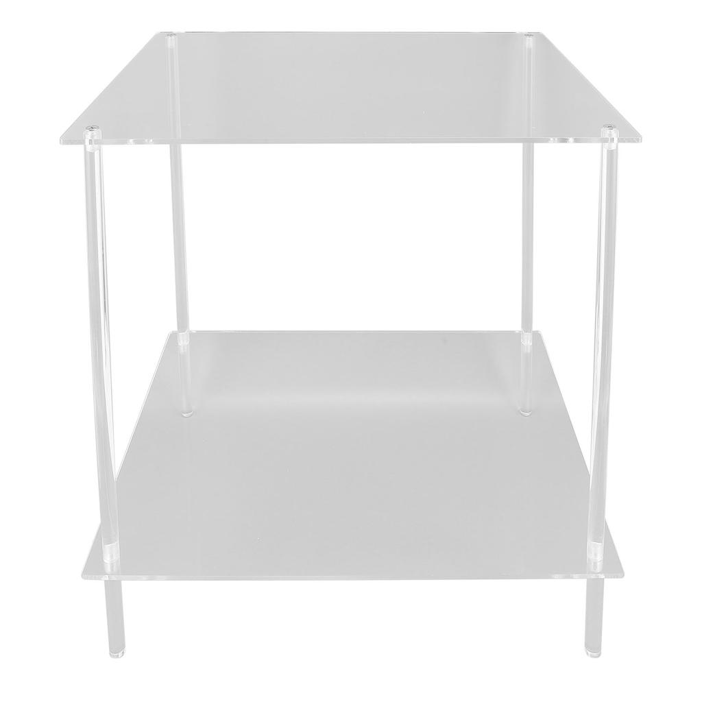 Side Table Acrylic 2 Tier Simple Lightweight Modern Bedside Table for Living Room Bedroom
