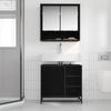 Bathroom Furniture Set 2 Pcs Black Oak Effect Wood Based Material
