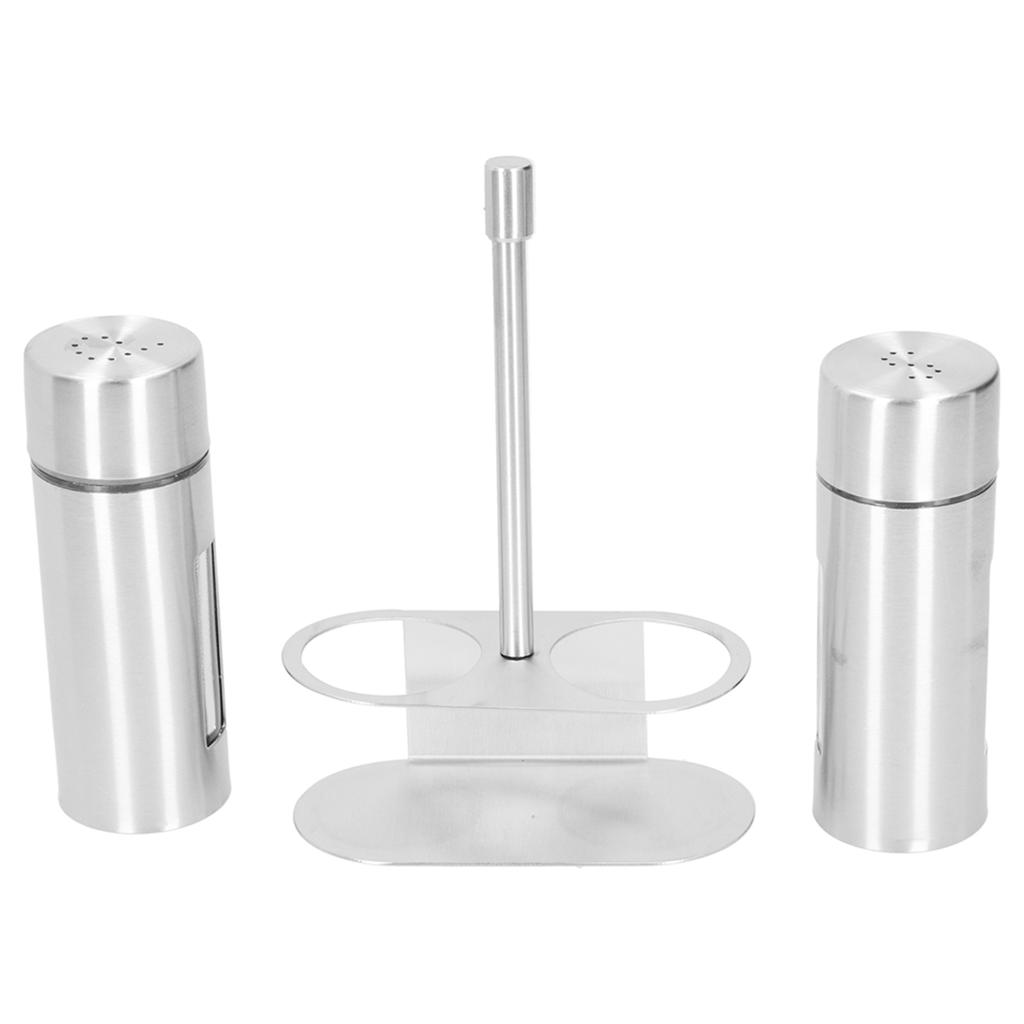 Condiment Container 304 Stainless Steel Seasoning Pots Set with Storage Rack Kitchen Supplies L