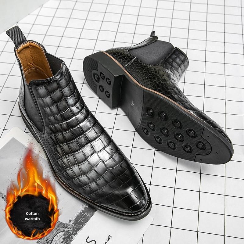 Size 38-45 Retro Men Chelsea Boots Men Luxury Comfortable Leather Boots European Style Gentleman Social Boots Men