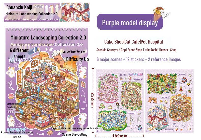 Upgraded 2.0 Large Landscape Sticker Book: DIY Miniature Scene Stacking & Educational Toy