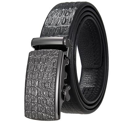 5 Adet İş Otomatik Tokalı Kemer Timsah Desenli İnek Derisi Kemer 3 Kemik Ly36-1813-8