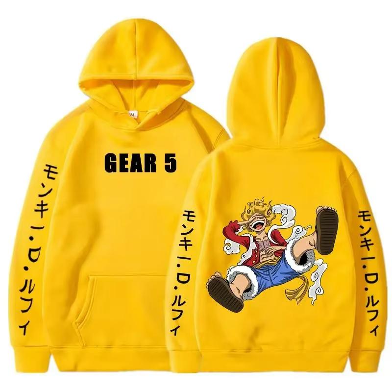 

Hiver une pièce Anime hommes sweats à capuche singe D. Luffy Gear 5 soleil dieu graphique unisexe coton pull à capuche Bandai Cosplay sweats à capuche 160