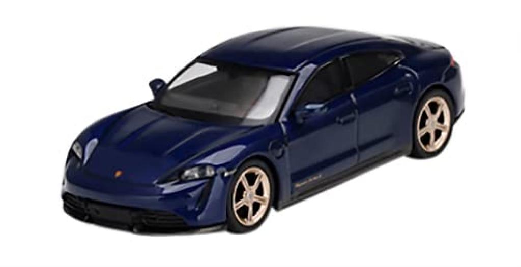 MINI GT Scale Porsche Taycan Turbo S Gentian Blue Metallic Finished Model 1/64 (Right-Hand Drive) MGT00339-R