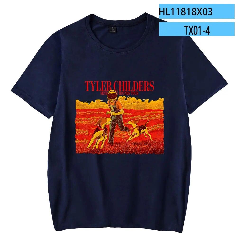 Tyler Childers Merch 2023 Send in the Hounds Tour Tričko Unisex Tričko s krátkým rukávem Tričko Dámské Tričko Unisex Módní Oblečení Unisex