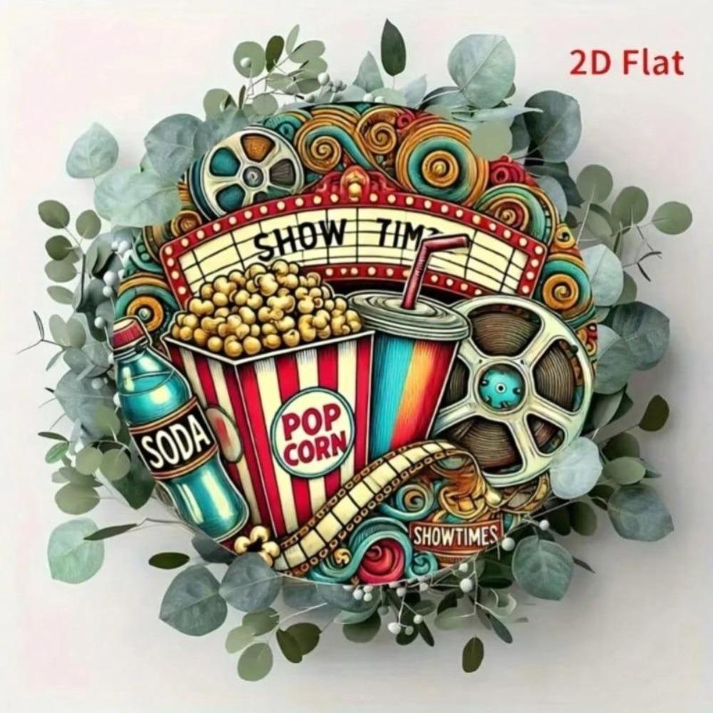 Vintage Popcorn Metal Sign Retro Wall Decor Cinema Tin Art Garage Bar Cafe
