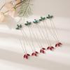 Vintage Bridal Hair Accessory Set: Five-Piece Crystal Headpiece and Hairpins In Green, Red, Black