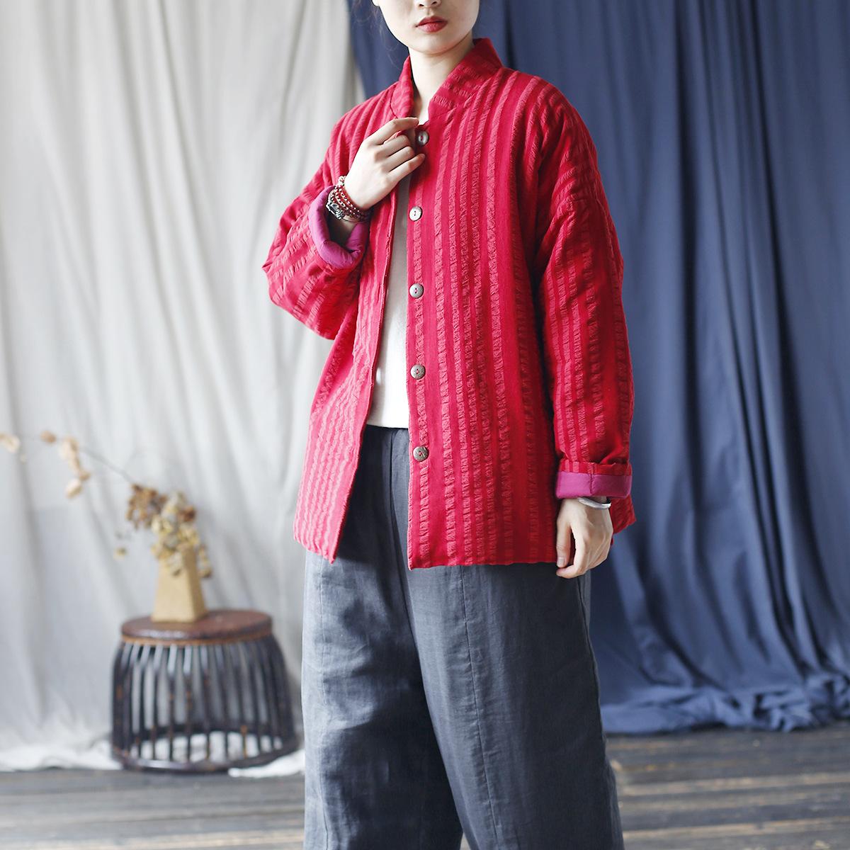 

Johnature Женские зимние пальто в винтажном стиле с длинными рукавами One Size красный