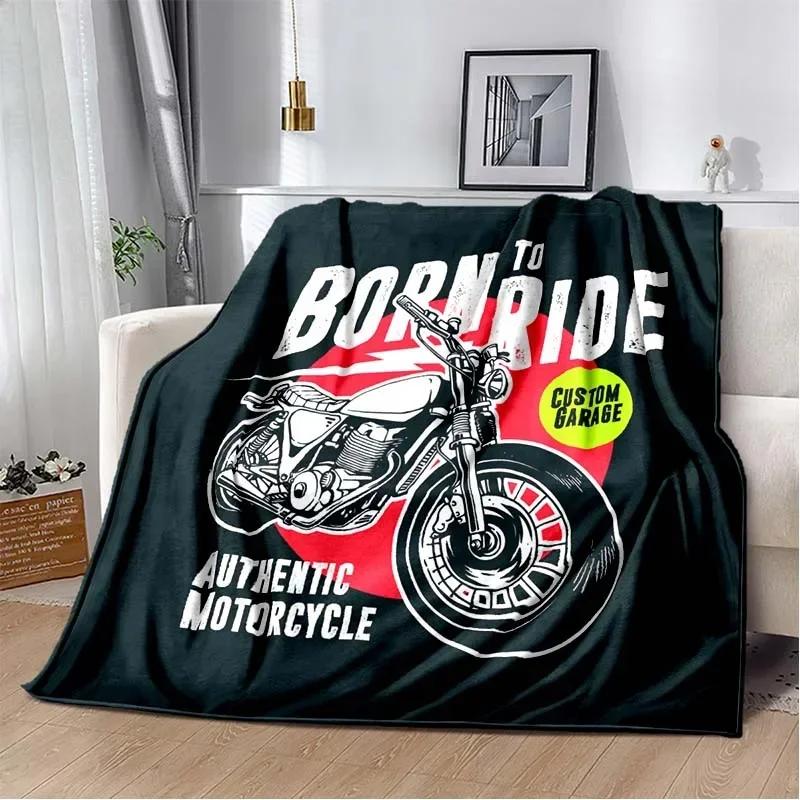 3D retro motorcycle  area Printing Blanket,Fashion Soft Cozy Living room Bedroom Sofa Bed Travel Blanket Birthday Gift