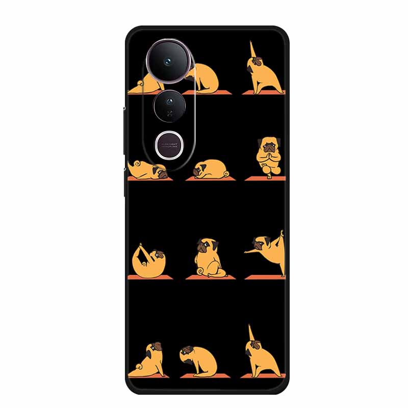 For Vivo V50 Lite Phone Case V 50 lite Coque Cute Cartoon Black Silicone Soft Back Cover For Vivo V50 Lite 5G 4G Case V50lite