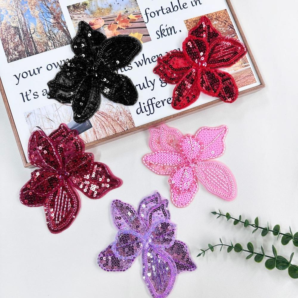 Lace Sequin Studded Clothing Corsage Three-dimensional Flower 3D Flower Patch Cloth