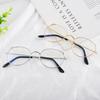 New Fashion Unisex Cat Ear Round Glasses Metal Frame Anti Blue Light Eyeglasses for Men Women