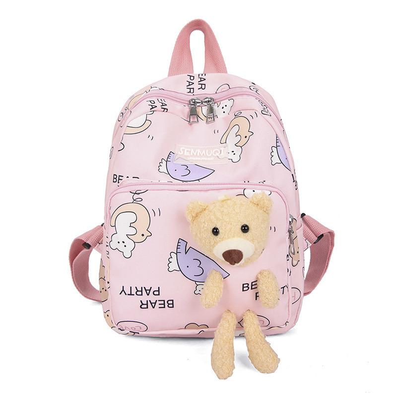 Lightweight Nylon Cartoon Bear Backpack For Boys And Girls Ideal For Kindergarten
