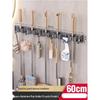Bathroom Wall-Mounted Mop & Broom Holder with Hooks