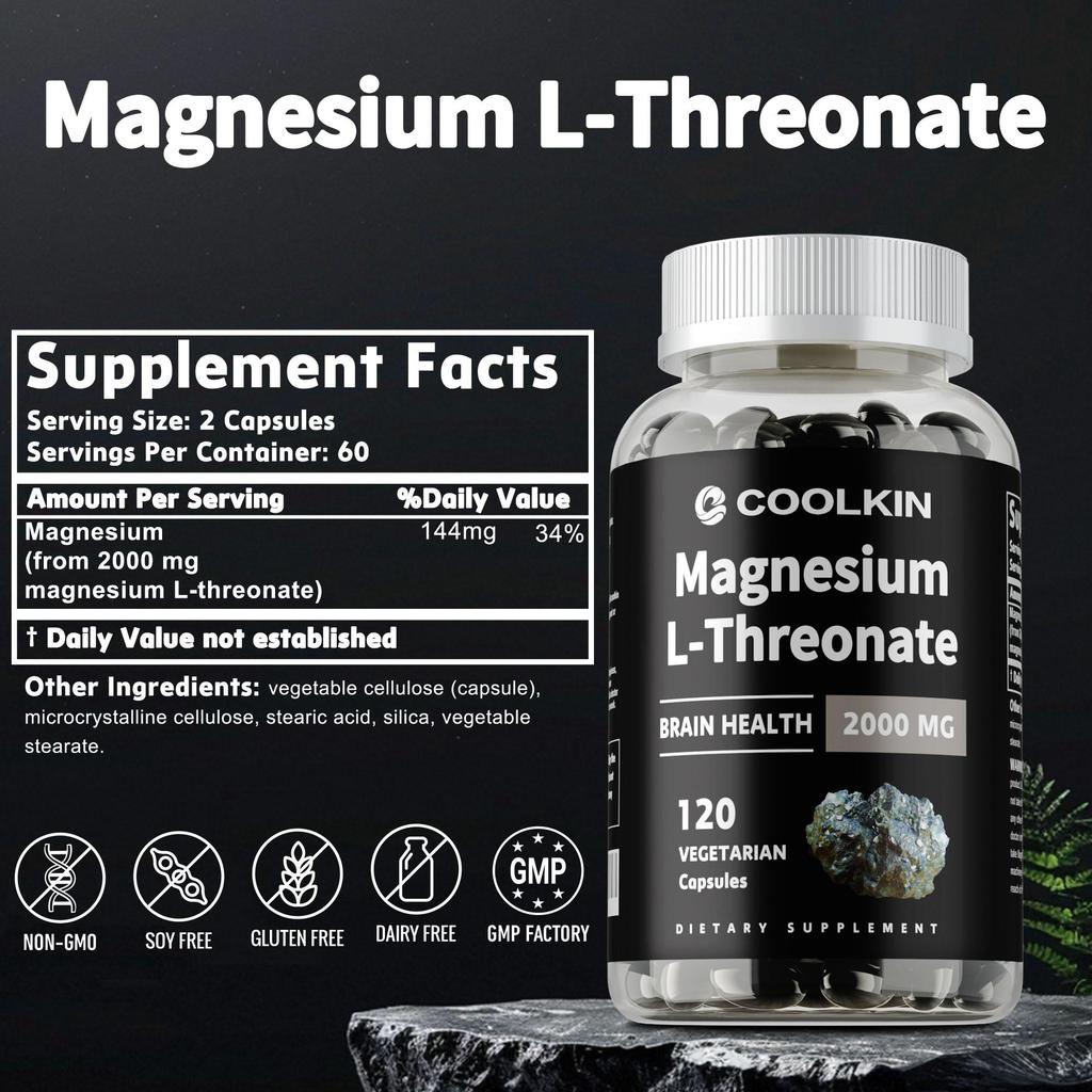 Magnesium L-Threonate 2000mg- High Absorption Brain & Nervous System Health