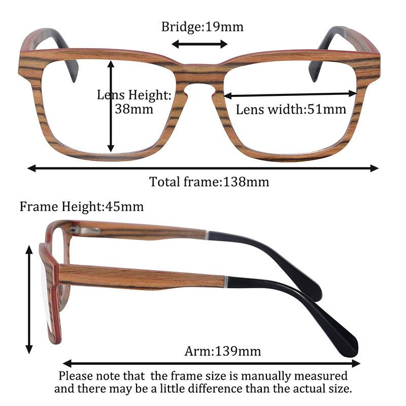Men's glasses nature wooden eyewear Ebony Zebra wood hand made prescription glasses myopia blue light computer glasses custom