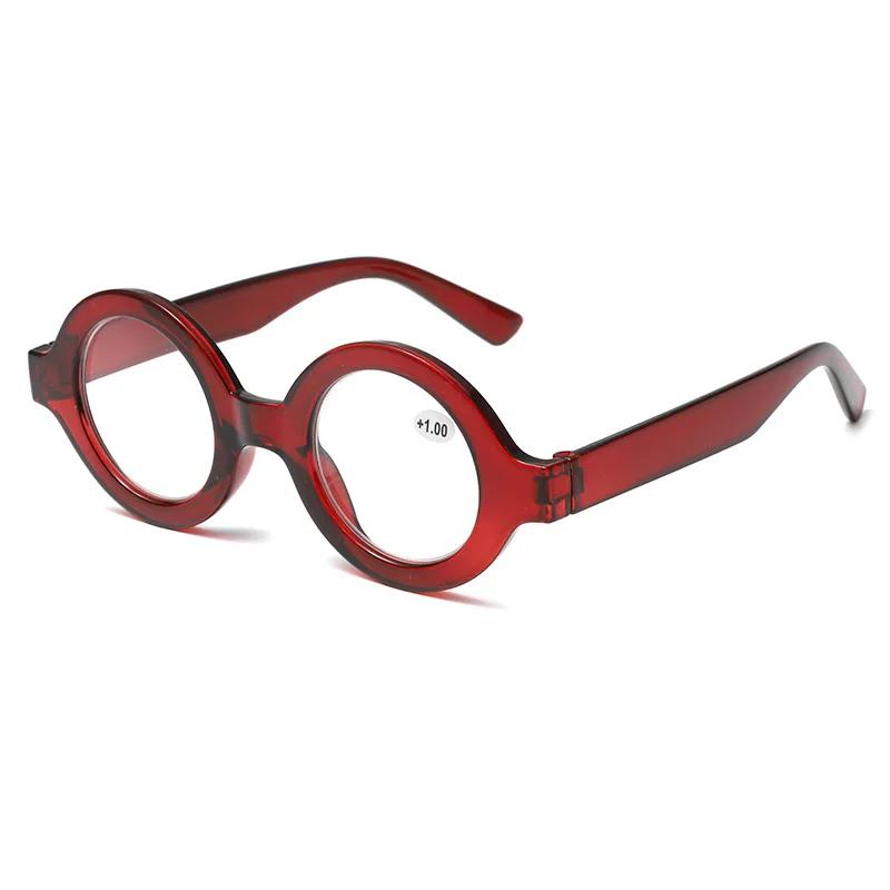 Retro Full Frame Reading Glasses Small Round Leopard Hyperopia Eyewear Women Men Computer Transparent Eyeglasses 0 To +4.0