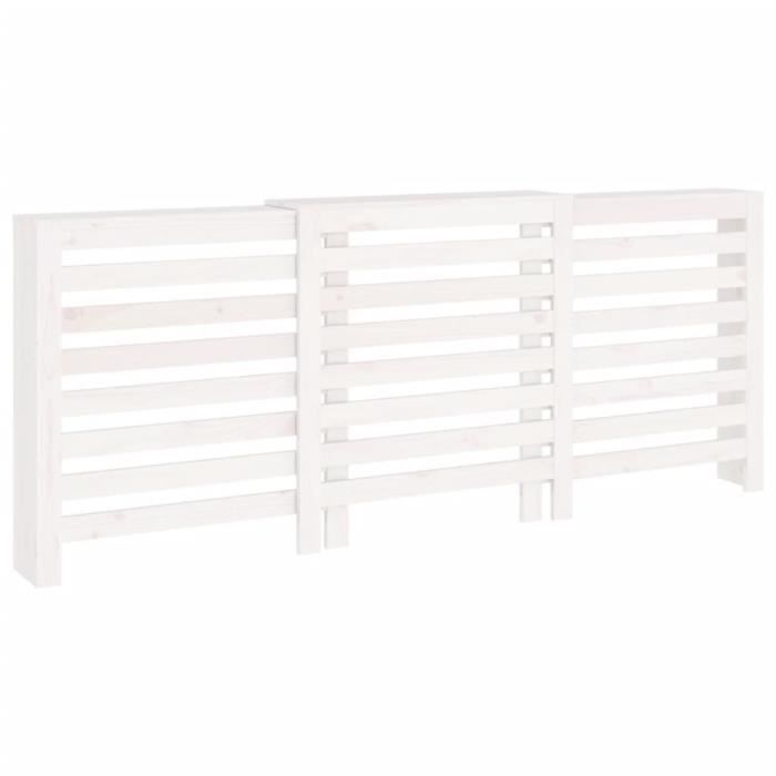 Solid Pine Wood Radiator Cover - VIDAXL - White - Practical Shelf - Modern Slatted Design