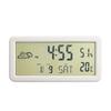 Battery Powered Digital Alarm Clock TEMP Humidity Date Week Weather Station Snooze Table Clock 12/24H Wall-mounted LCD Clock