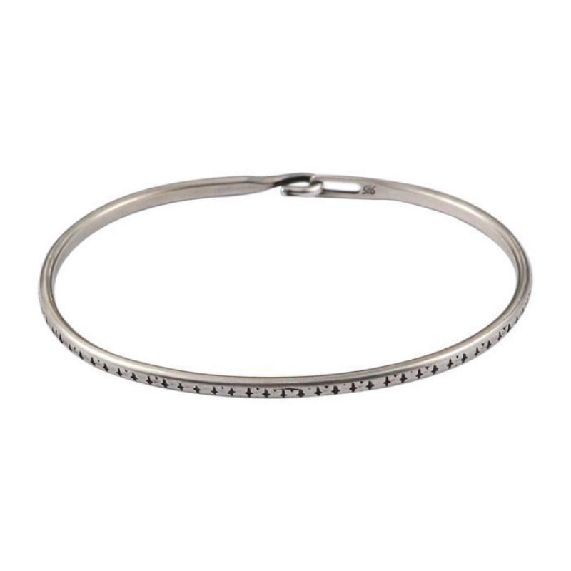 Handmade Sterling Bracelet Couples Trendy Minimalist Hip Hop Stackable Bangle Jewelry Men Women