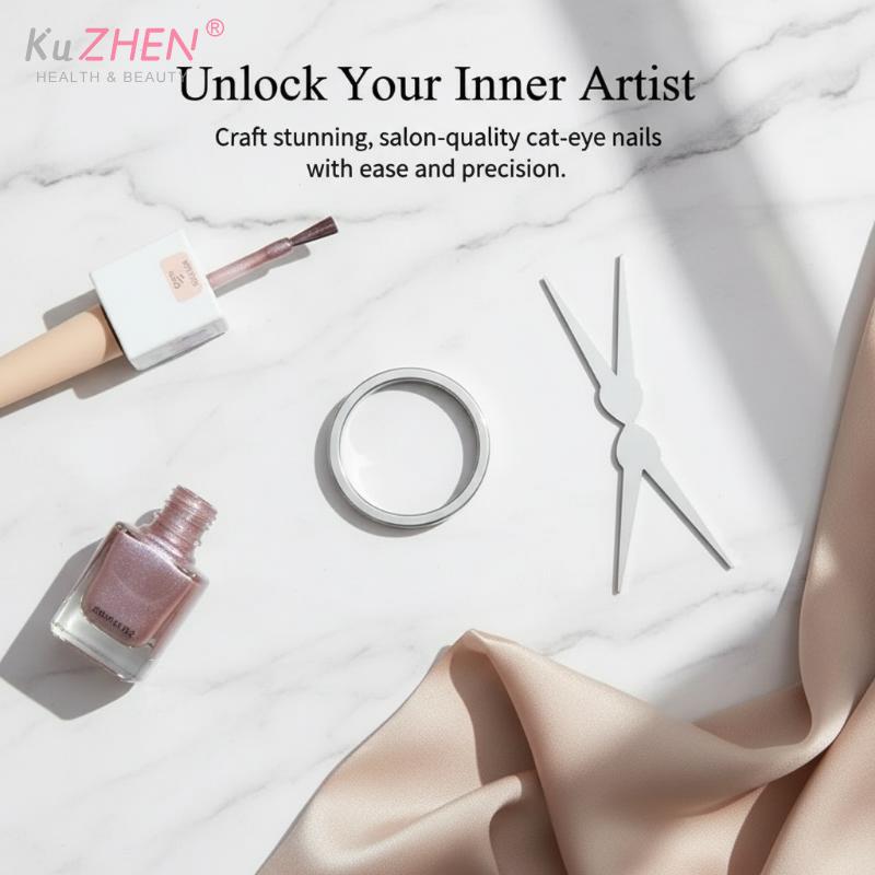 Nagelkunst Katzenauge Magnetwerkzeug Hohlringförmige Glasperle Katzenauge Magnetischer Nagelkunst-Effekt Magnetischer Gel-Nagellack Maniküre-Werkzeuge