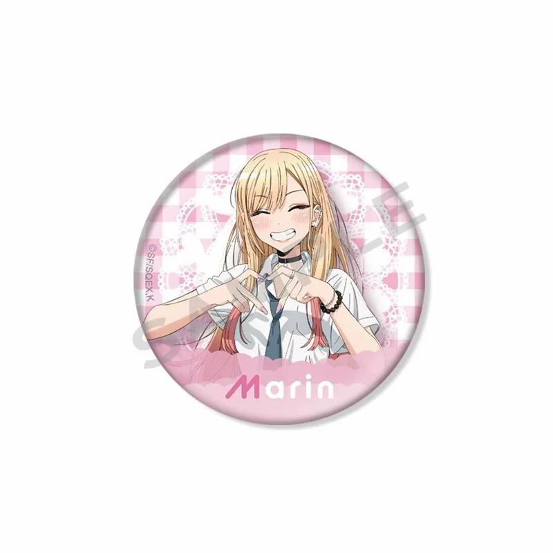 My Dress-Up Darling Anime Brooch Pin Kawaii Cartoon Figure Marin Kitagawa Badge Bag Hat Accessories Animation Peripheral Gifts